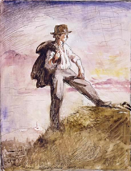 Sir William Orpen Self-Portrait in the hills above Huddersfield Norge oil painting art